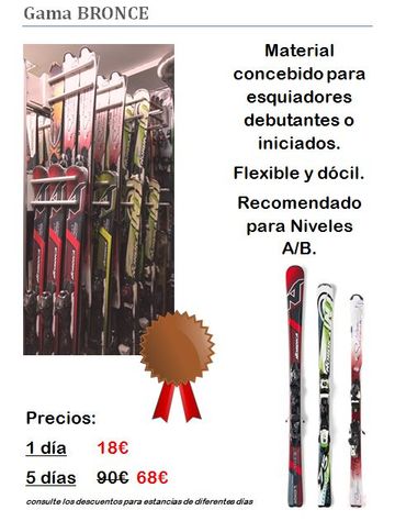 Ángelsport Alquiler de Esquís y Venta de Material Deportivo productos gama bronce